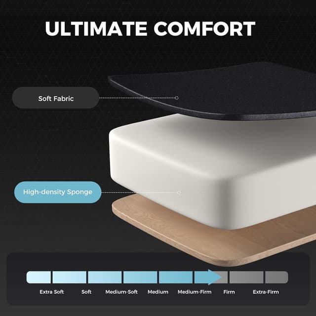 Detalle de GTPLAYER Gaming Chair with Footrest, Lumbar Support, Headrest, and Height Adjustment (Black Faux Leather)