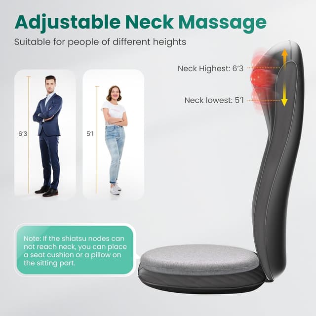 Thumbnail 6 de Snailax Asiento de Masaje Shiatsu para Cuello y Espalda 🦋