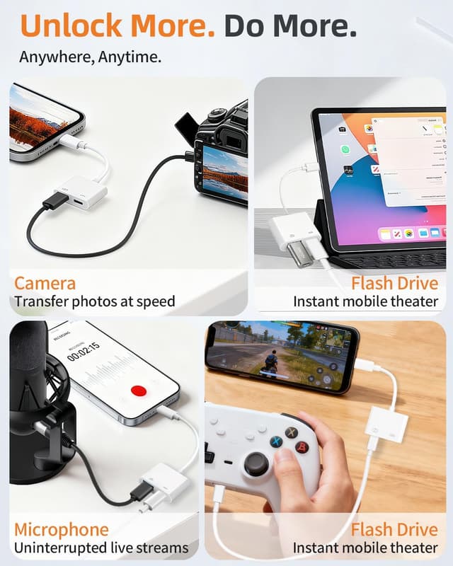 Thumbnail 6 de Lightning to USB Camera Adapter with Charging Port