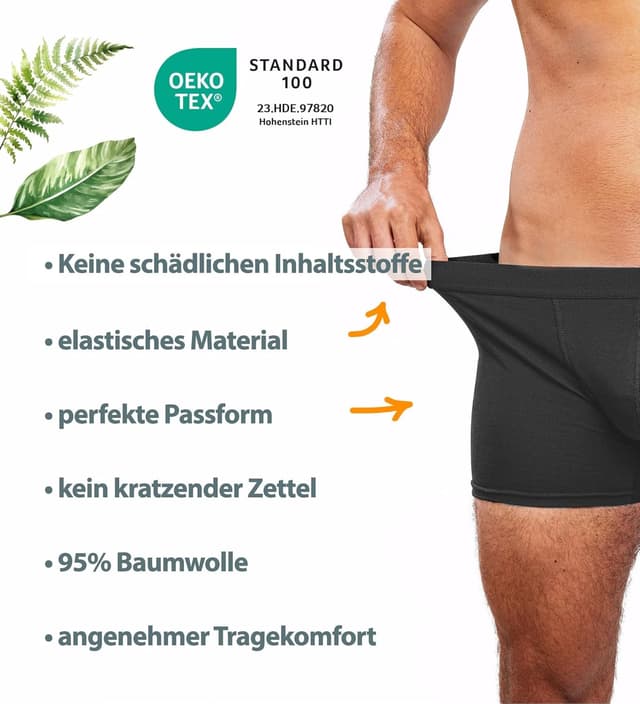 Detalle 2 de Kemes Boxershorts Herren 10er Pack aus Baumwolle schwarz (ohne Etikett)