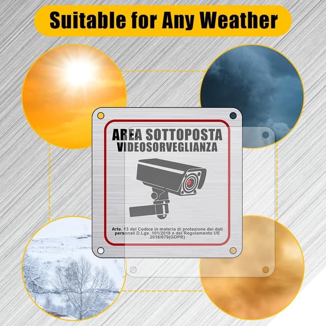 Detalle 1 de Flintronic GDPR videosorveglianza 15x15 cm