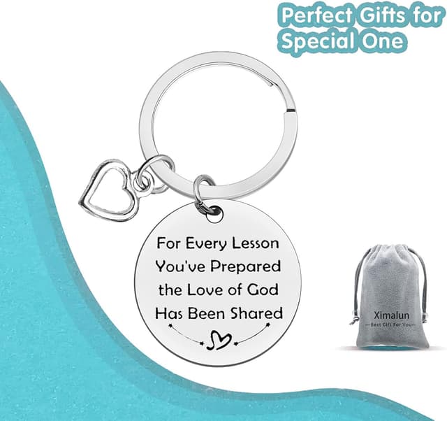 Thumbnail 6 de Ximalun Sunday School Teacher Gifts Keyring