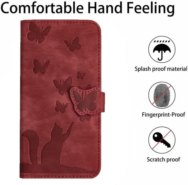 Detalle 2 de LSPCASA Handyhülle für Samsung Galaxy A05S (6,7 Zoll) – PU-Leder-Flip-Case mit Kartenfächern, Standfunktion & Magnetverschluss