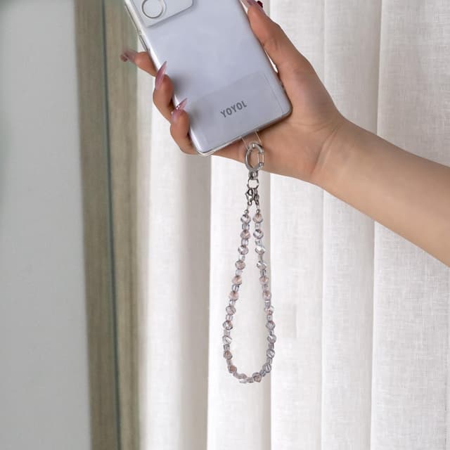 Detalle 2 de YOYOL Kristall-Schlüsselanhänger mit Edelstahlverschluss – Schlüsselband für Schlüssel, Handy & Portemonnaie