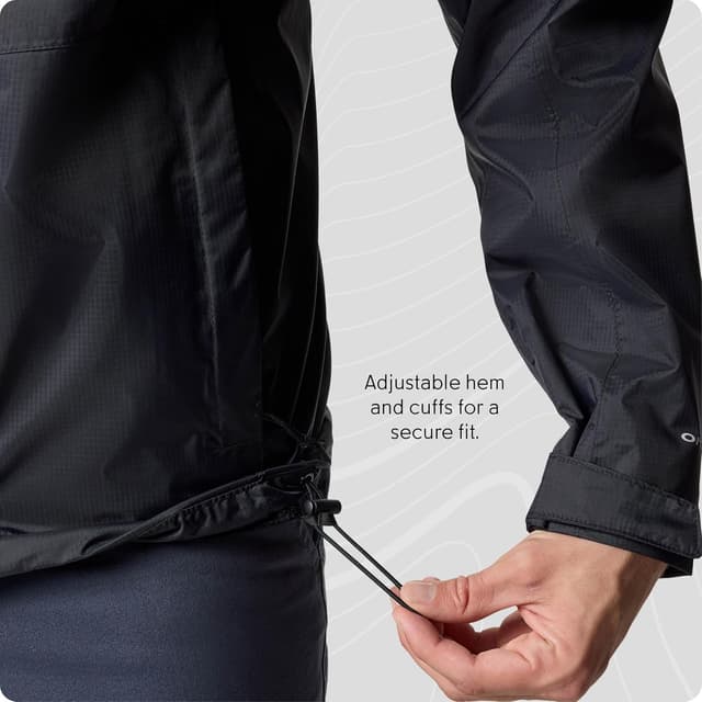 Detalle de Columbia Men’s Pouring Adventure 3 Waterproof Rain Jacket (Black, XXL)