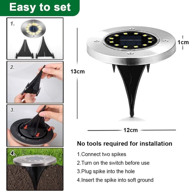 Thumbnail 6 de Bowfar Solar-Bodenleuchten Außen 12 Stück