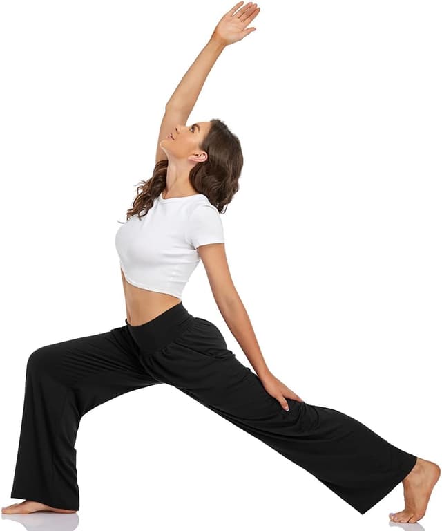 Detalle 2 de UEU Women’s Casual Loose Wide Leg Cozy Pants Yoga Sweatpants with Pockets (High Waisted)