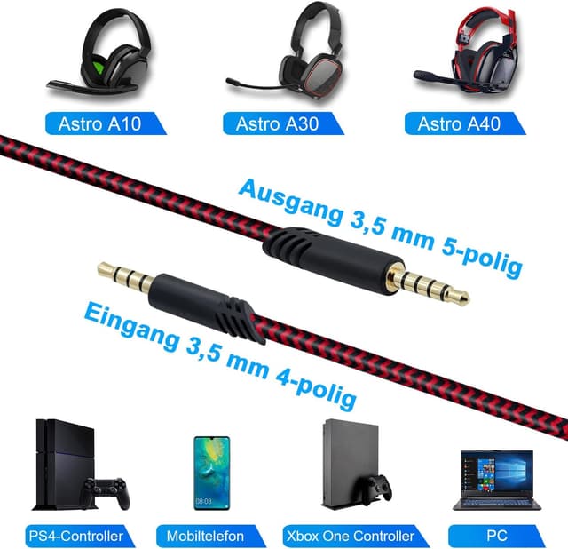 Detalle 2 de Mcbazel Ersatz-Audio-Aux-Kabel 2m