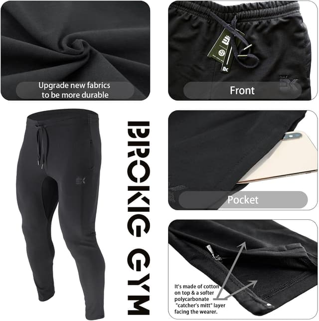 Detalle 1 de BROKIG Mens Zip Gym Joggers – slim fit track trousers with ankle zip