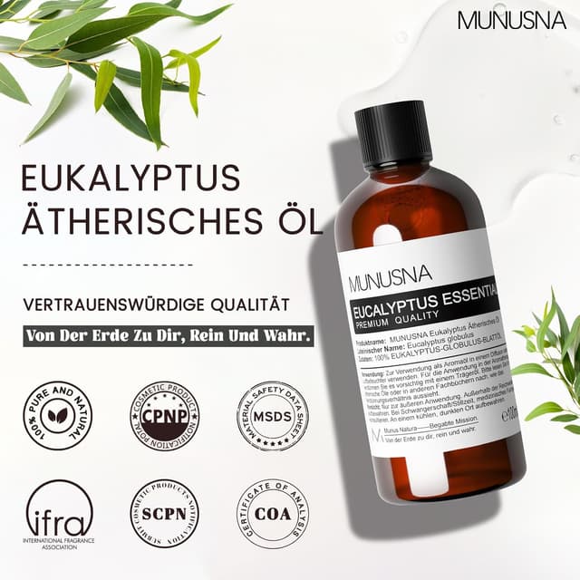 Thumbnail 6 de MUNUSNA Eukalyptusöl 100ML – reines ätherisches Öl für Diffuser