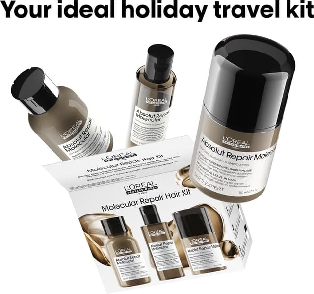 Detalle de L’Oréal Professionnel Absolut Repair Molecular mini trio kit for extremely damaged hair