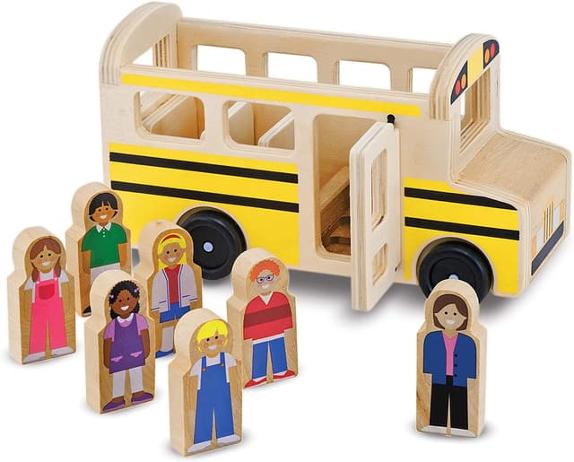 Imagen de Melissa & Doug School Bus Wooden Play Set 8pc en OfertitasTOP