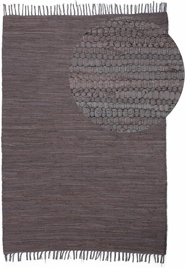 Imagen de CarpetFine Alfombra Kilim Chindi Uni Malva 160x230 cm 🧶 en OfertitasTOP