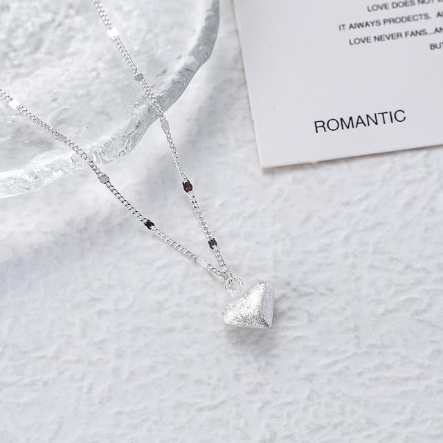 Detalle 2 de Meteorstarry Kette aus 925 Silber für Damen mit Herz-Anhänger (wasserfest) – personalisierte Herzkette