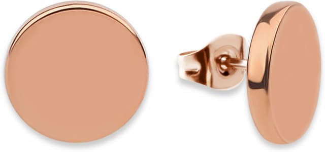 Detalle de Pendientes redondos mujer acero inoxidable dorado plateado oro rosa