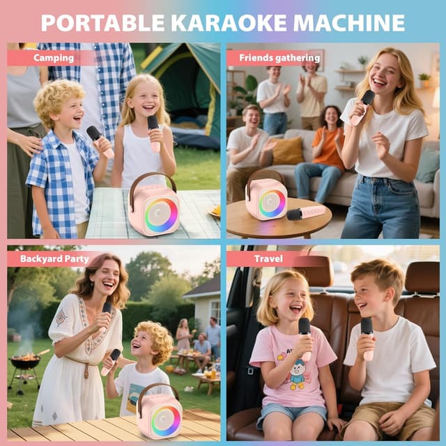 Thumbnail 5 de Nawchedo Karaoke Bambini con 2 Microfoni 2000 mAh