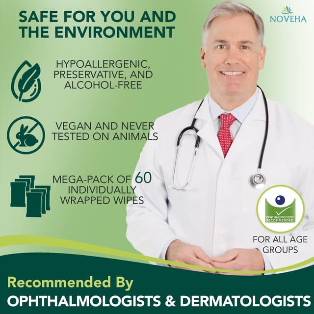 Thumbnail 3 de NOVEHA Demodex Eyelid & Lash Wipes 60 count 🧴