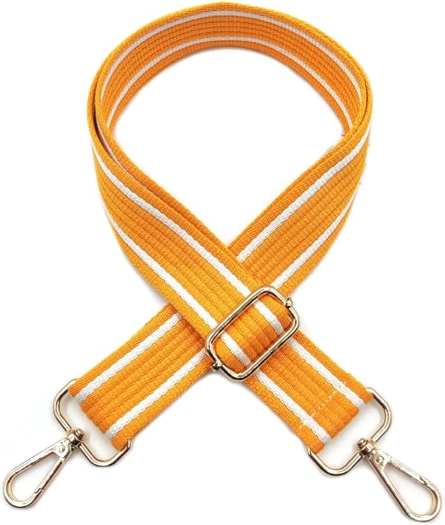 Detalle de Yudawang verstellbarer Taschengurt zum Wechseln (3,8 cm) mit Karabiner, Weiß-Braun – Schulterriemen für Damen