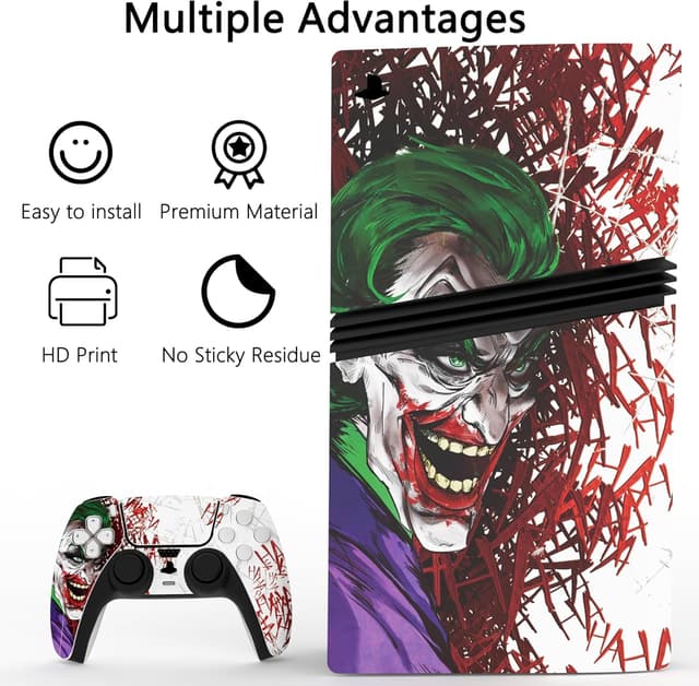 Detalle de Playvital Full Set Skin Stickers for PS5 Pro (Digital & Disc) – Vinyl decal wrap set for console, controller & accessories