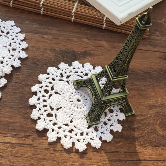 Detalle de Gracebuy 4 inch crochet placemats, pack of 4