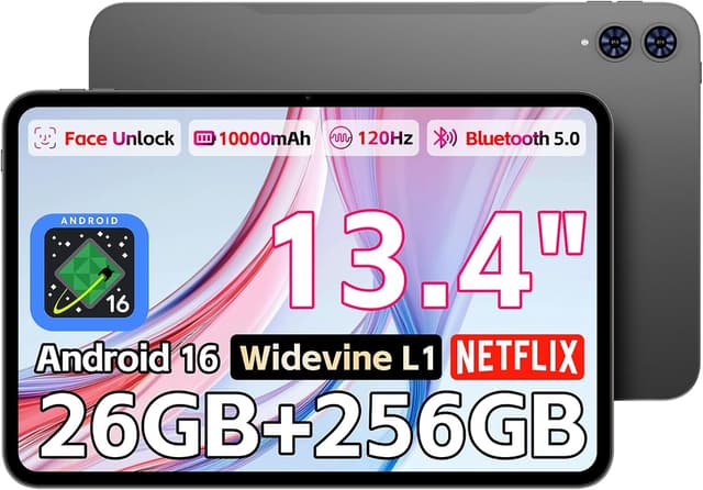 Detalle de TECLAST T65 13.4-inch Android 16 tablet with 4G LTE Dual SIM, 120Hz display and Widevine L1