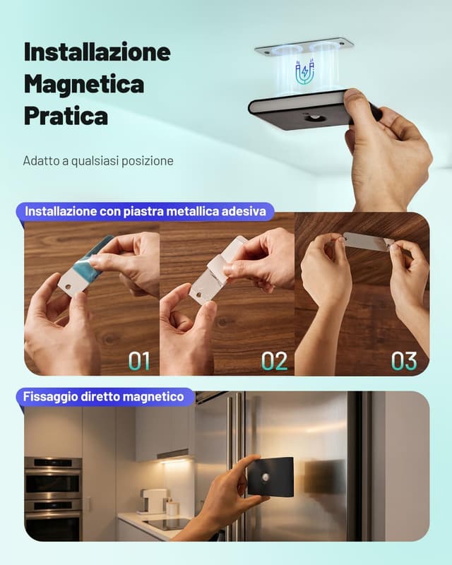 Detalle 2 de Luce Notturna Sensore Movimento 3 modalità 4 pezzi