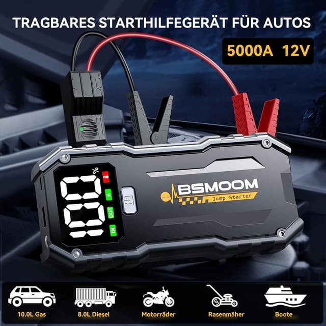 Detalle 2 de BSMOOM 5000A Jump Starter Power Pack