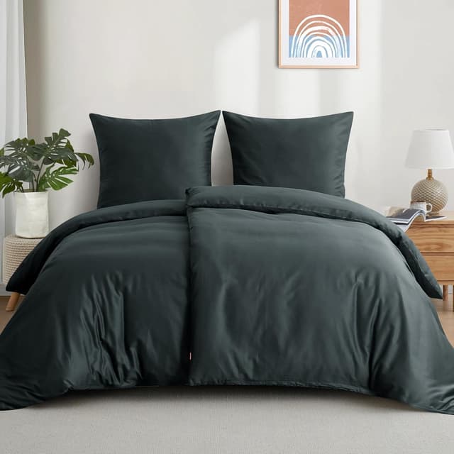 Detalle 2 de Aisbo Bettwäsche 135x200 Baumwolle 4tlg Grau