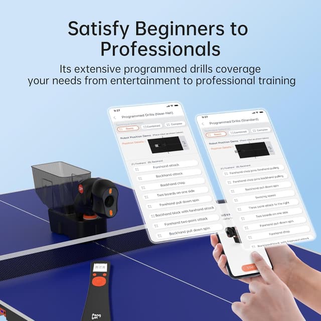 Detalle 2 de PongBot Tischtennisroboter mit 264 Übungsbohrern