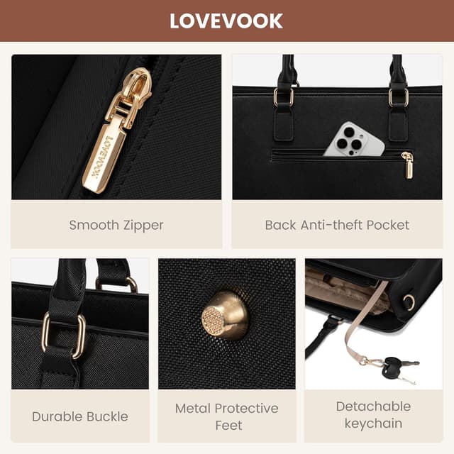 Thumbnail 6 de LOVEVOOK Handtasche 17,3 Zoll Damen Laptoptasche