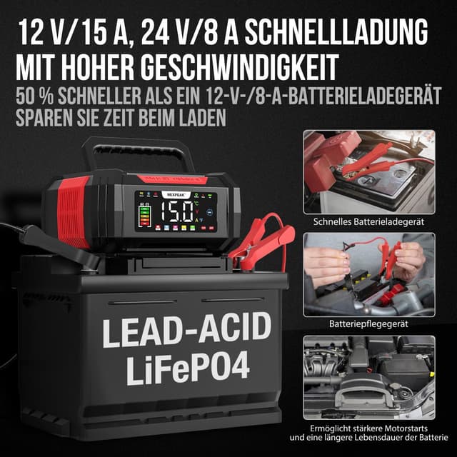 Detalle 2 de NEXPEAK NC315 15A Autobatterie Ladegerät