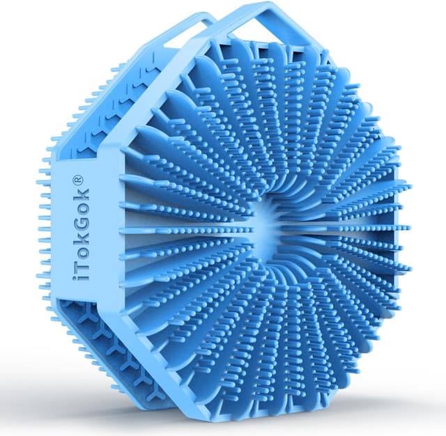 Thumbnail 6 de iTokGoK Premium Silver-Infused Dual-Sided 2-in-1 Silicone Body Scrubber (Black)