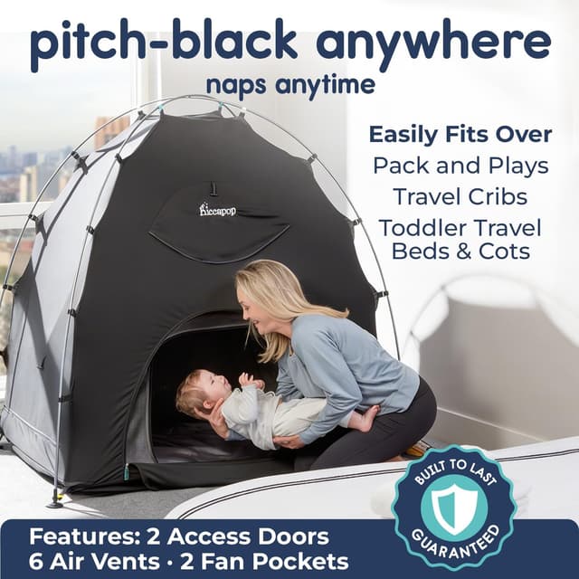 Detalle 2 de Hiccapop Daydreamer Blackout Tent pack‑and‑play canopy for sleep pod