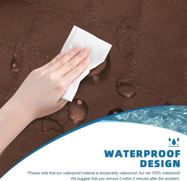 Detalle de Jaotto Copridivano Trapuntato Impermeabile per Divano 3 Posti con Braccioli Marrone