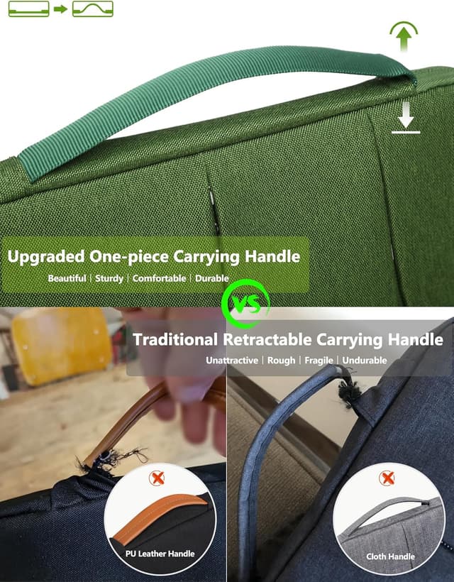 Thumbnail 6 de HYZUO Laptophülle 17–17,3 Zoll (45 x 34 x 3 cm) mit 3 Fronttaschen, Grasgrün