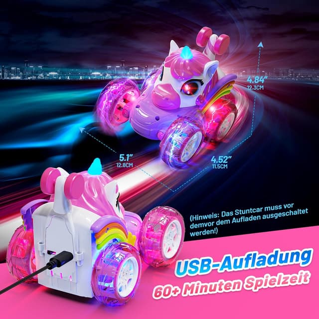 Detalle 2 de Hot Bee ferngesteuertes Einhorn-Auto für Mädchen