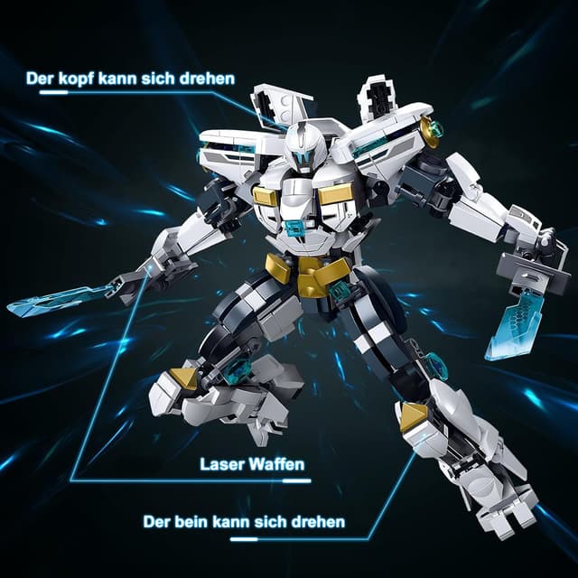 Detalle de HIGH GODO City Action Mech Robot – 561-teiliger Klemmbaustein-Transforming Roboter mit Gelenken