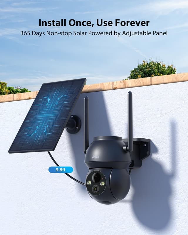 Thumbnail 2 de Xega Telecamera WiFi Esterno 2K con Pannello Solare