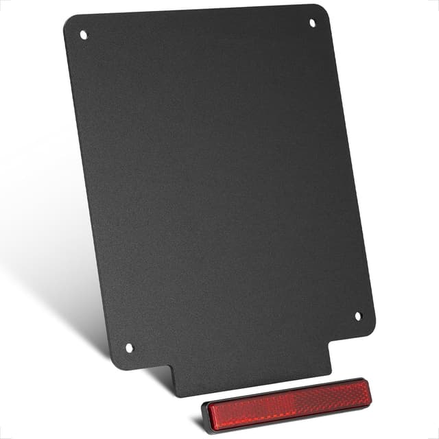 Detalle de evermotor Kennzeichenhalter Motorrad 180 x 200 mm mit 108 mm Reflektor – Aluminium Nummernschildhalter