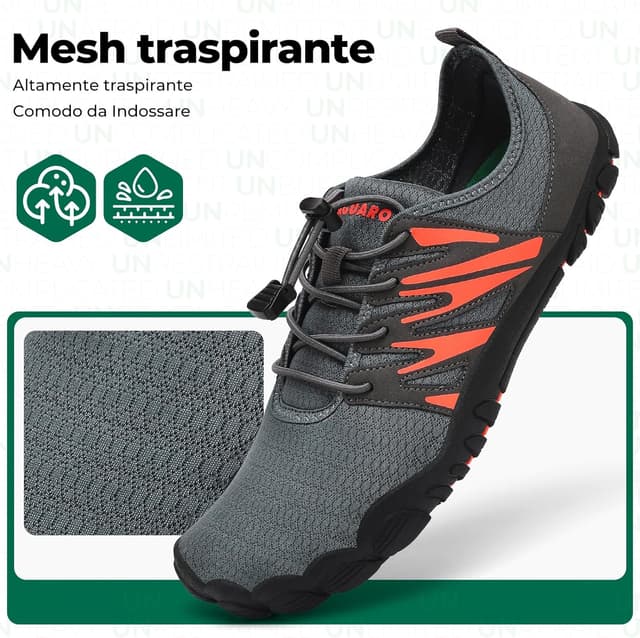 Detalle de SAGUARO Scarpe Barefoot da Scoglio Uomo con punta larga, traspiranti e asciugatura rapida (39-48)