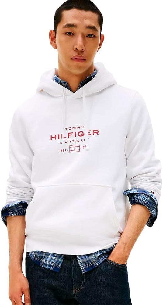 Detalle de Tommy Hilfiger men’s oval graphic hoodie with logo