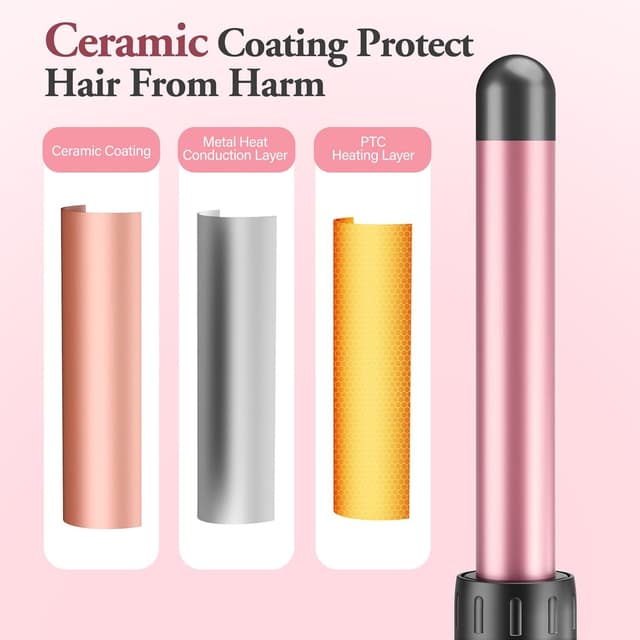 Detalle de BESTOPE MIX Boucleur à cheveux 5 en 1 avec lisseur – kit de bouclage et embouts 10 à 32 mm