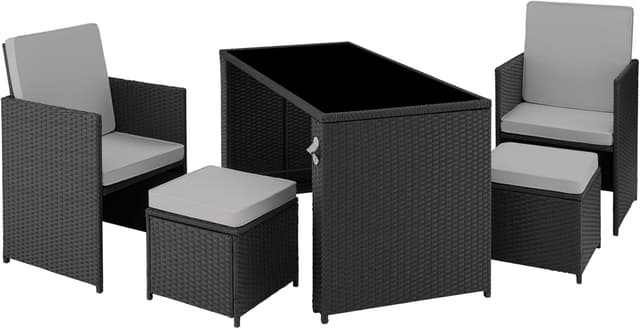 Imagen de TecTake® Conjunto de Muebles de Jardín Ratán y Acero en OfertitasTOP