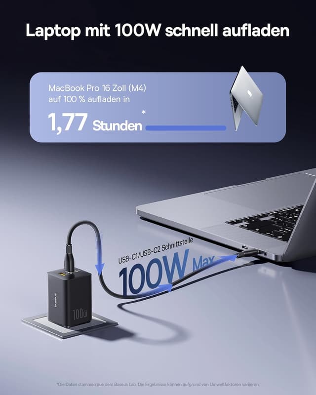 Detalle 2 de Baseus Enerfill 100W Ladegerät 3‑Ports