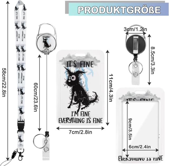 Detalle 2 de Ausweishülle mit Band – ID Badge Holder Breakaway Lanyard mit ausziehbarer Badge-Reel und abnehmbaren Clips