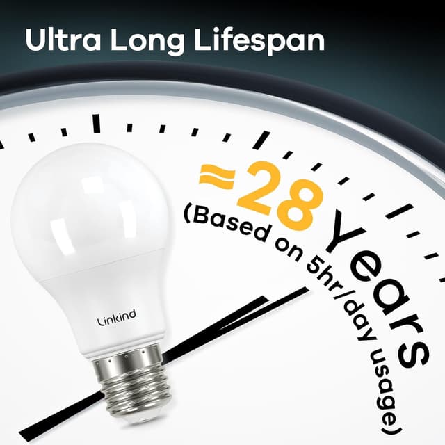 Detalle de Linkind E27 LED Bulbs 7.2W (100W Equivalent) 4000K GLS A60, Non-Dimmable, Pack of 3