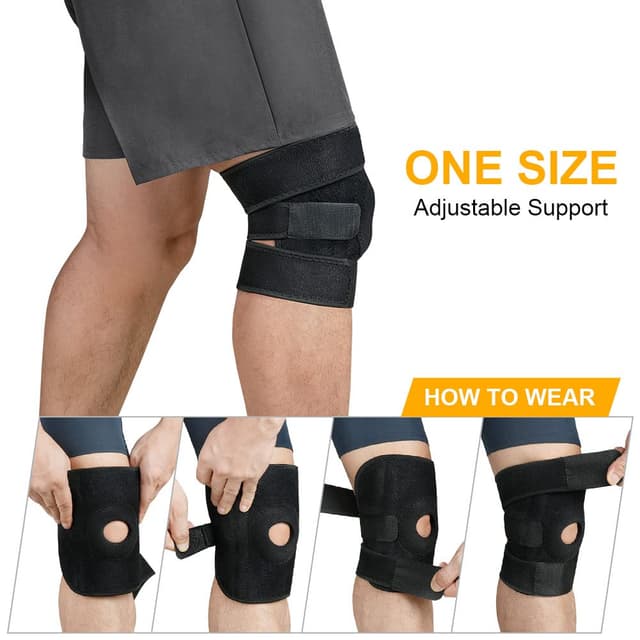 Detalle 2 de ACWOO Genouillère de sport réglable avec stabilisateurs latéraux et coussinets en caoutchouc