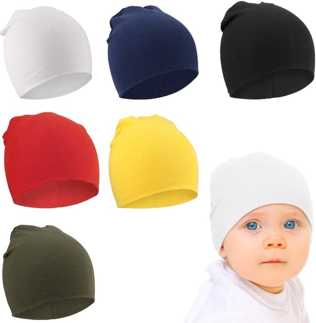 Detalle 2 de DRESHOW 6-piece baby beanie set for newborns to toddlers (knitted cotton blend)
