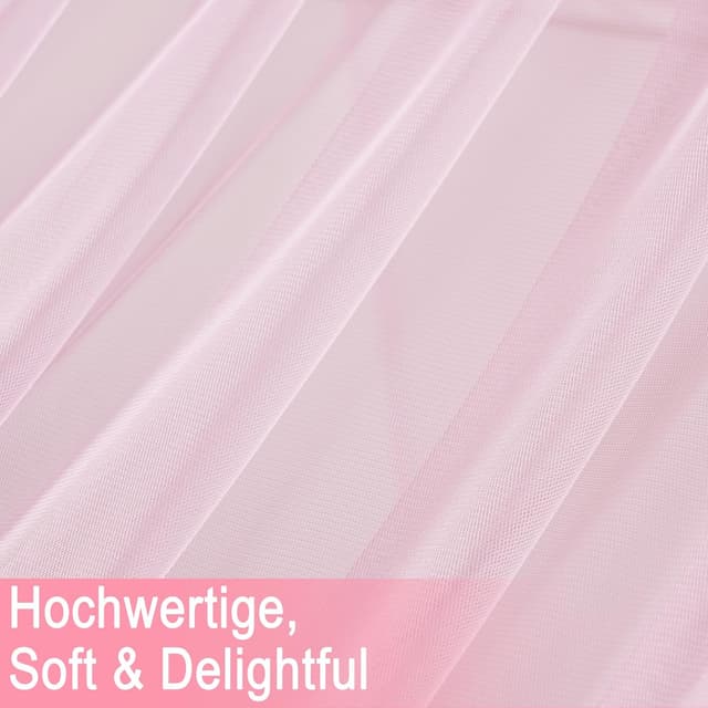 Detalle 2 de Zdada Hausbett Himmel Set (2 Stück) – Betthimmel für Hausbett Deko, 150 x 350 cm, Rosa