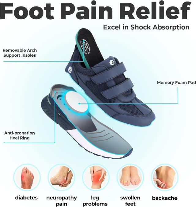 Thumbnail 4 de FitVille Rebound Core V8 Men’s Extra Wide Trainers (Lightweight, Breathable) for Walking, Running & Plantar Fasciitis